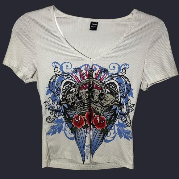 Shein Women's White Crop-top - Picture 1 of 3